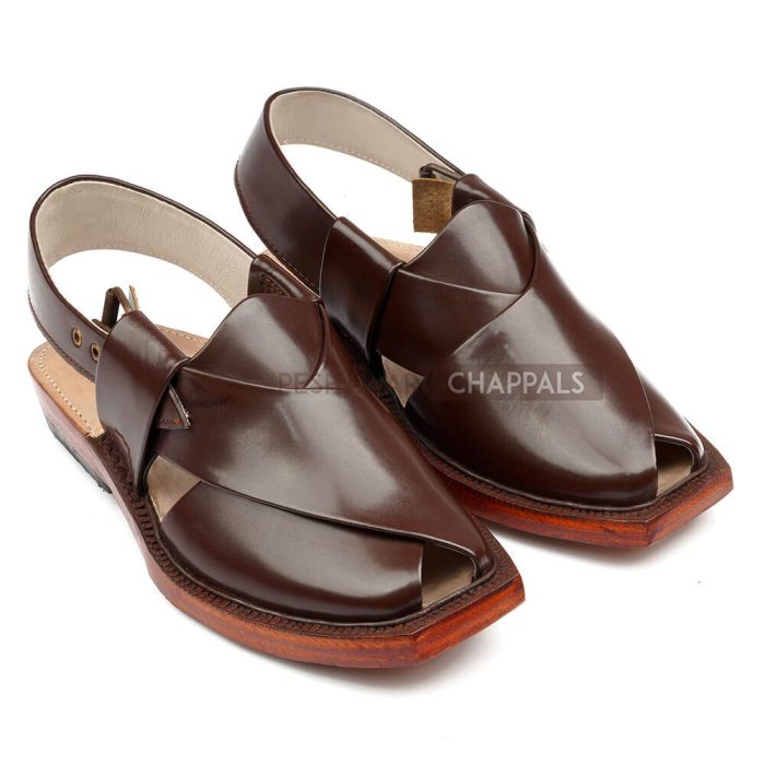 Handmade Brown Leather Norozi Chappal With Leather Sole