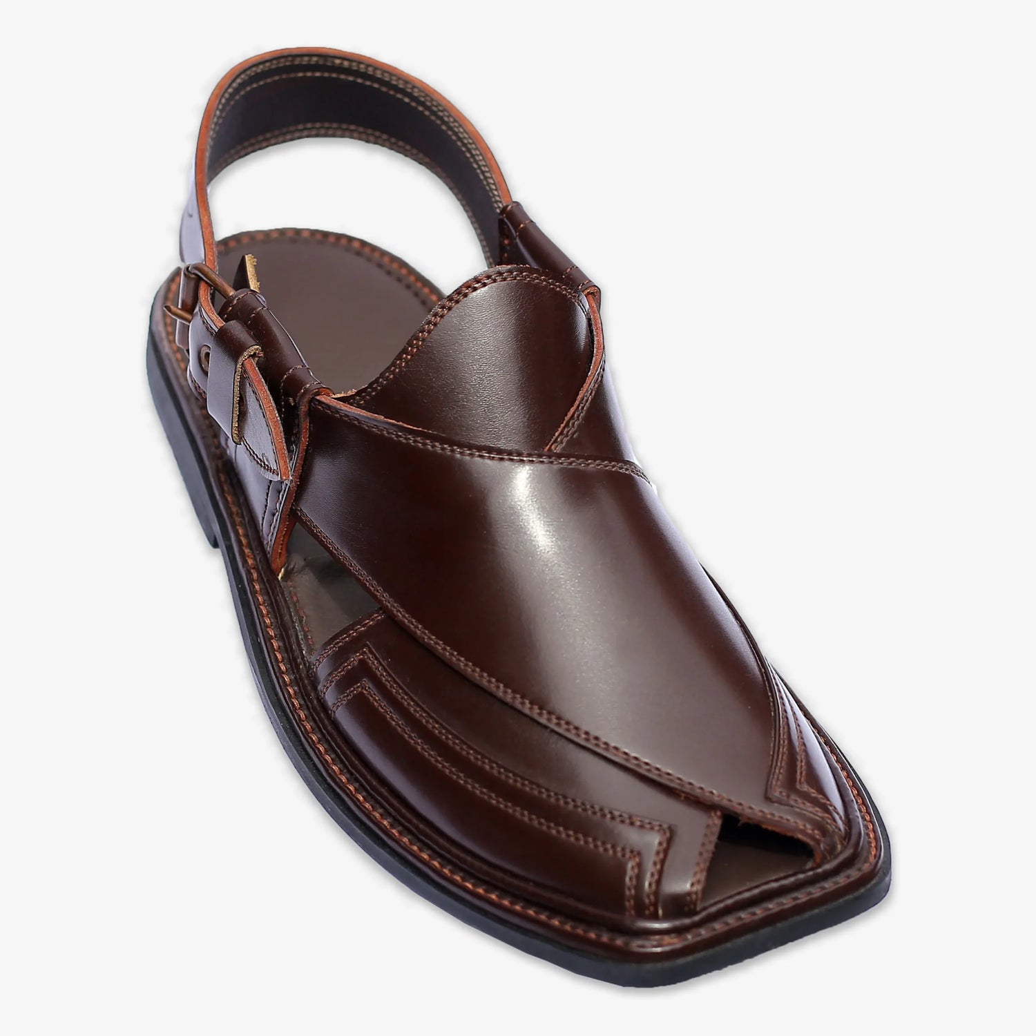 Handmade Signature Brown Peshawari Chappal