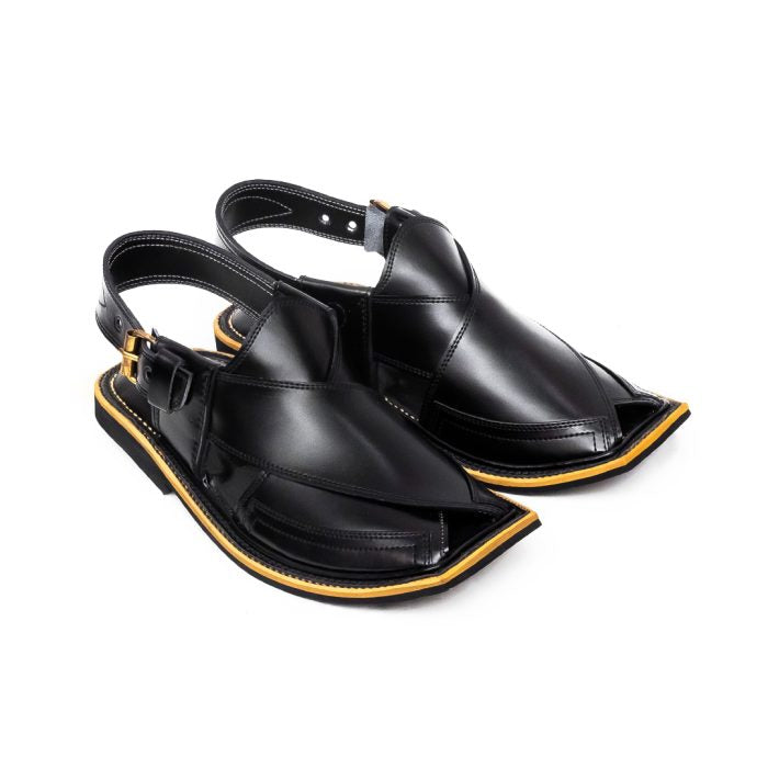 Handmade Black Peshawari Chappal