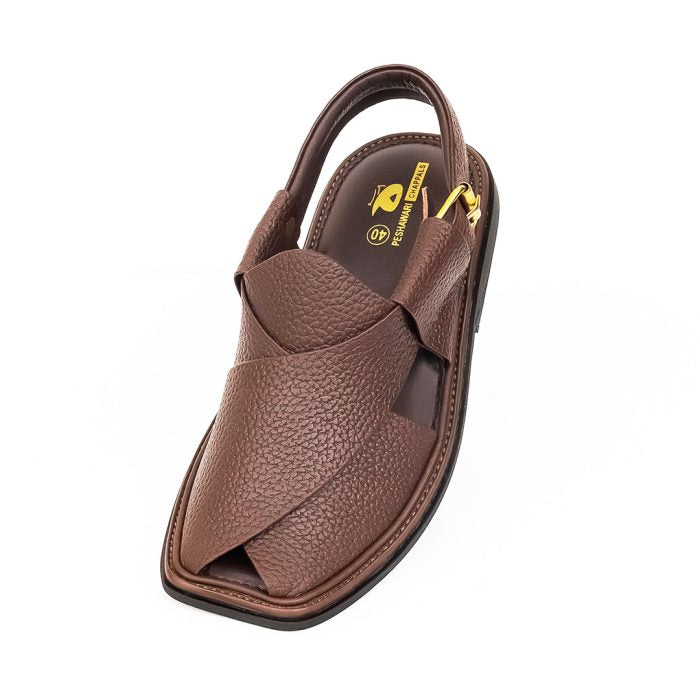 Handmade Peshawar Zalmi Chappal with Brown Doted