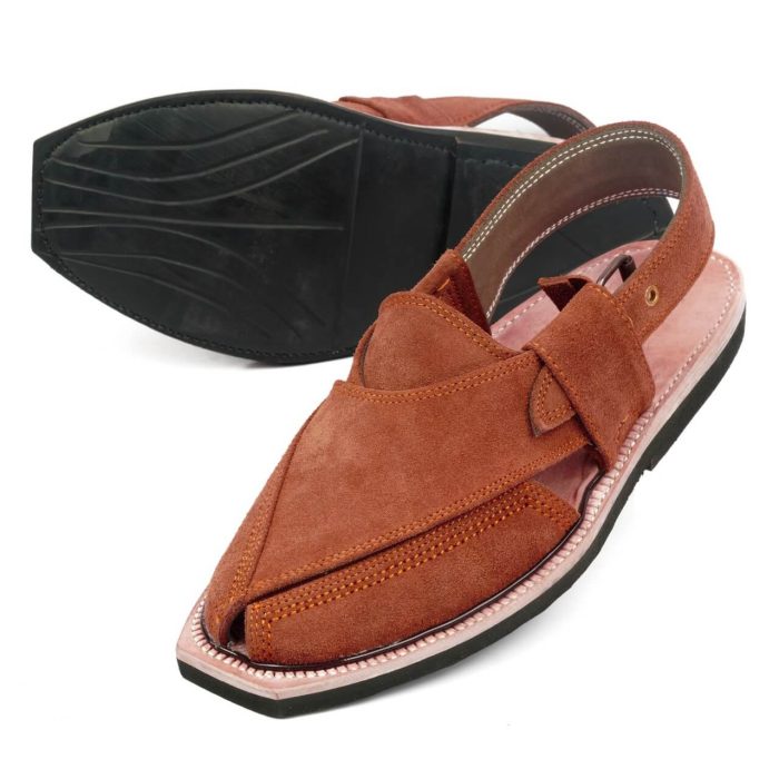 Hand Crafted Camel Suede Quetta Norozi Chappal With Single Sole