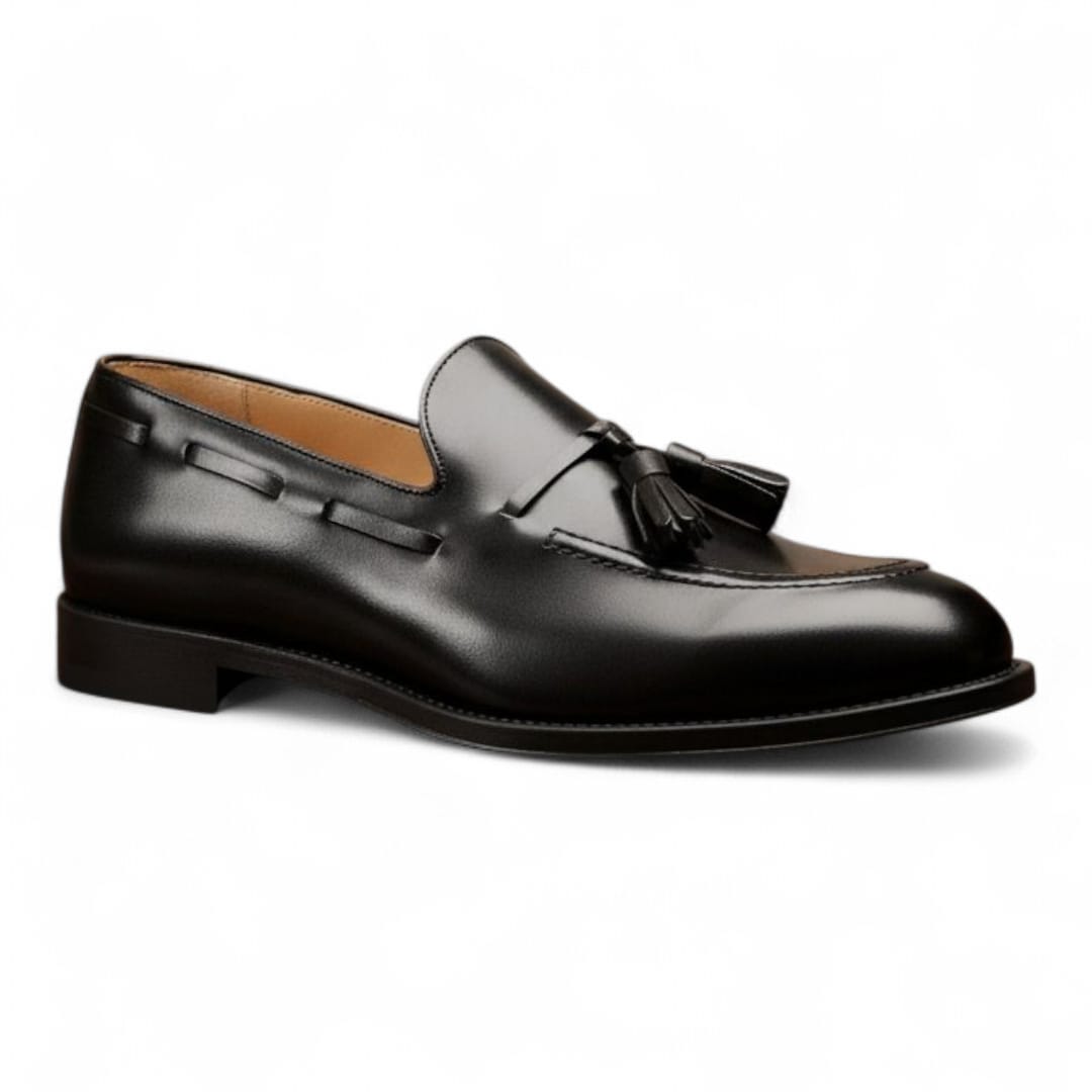 Men’s Leather Tassel Loafers with Leather Sole - 092159