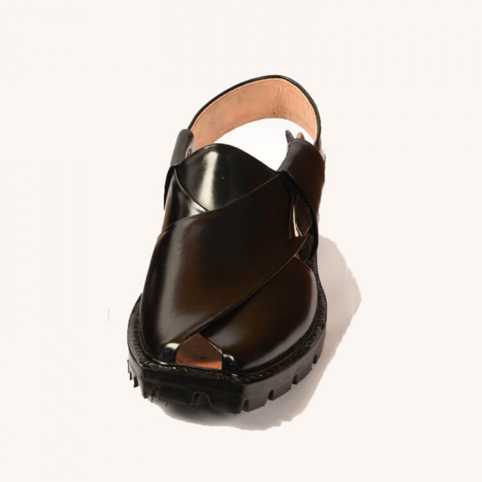 High Lustre Black Quetta Norozi Chappal 