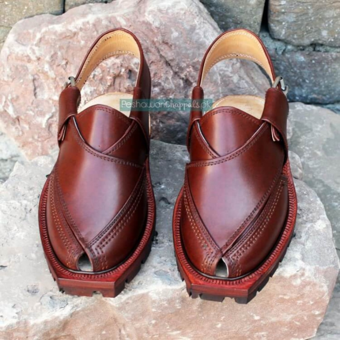 Hand Crafted Mustard Quetta Norozi Chappal with Double Sole