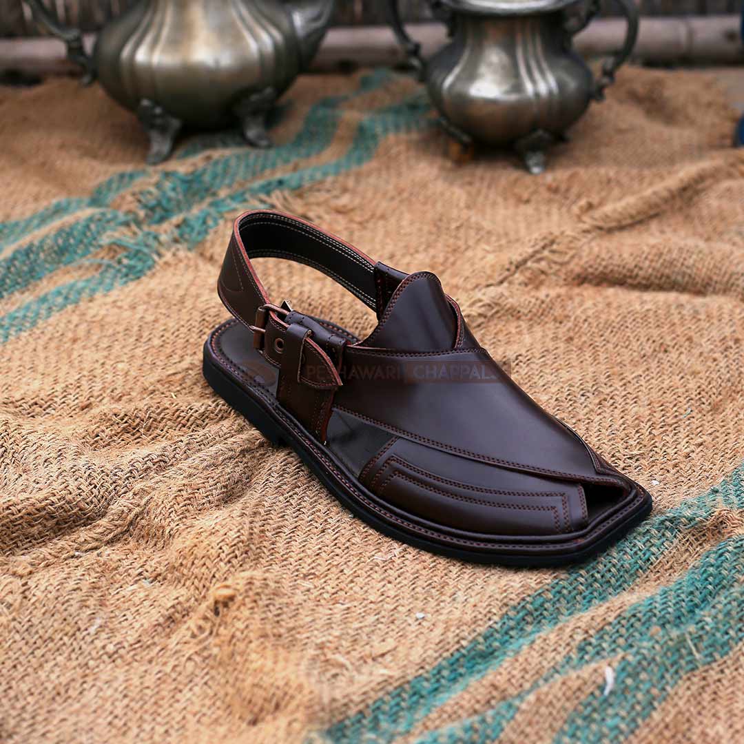 Handmade Signature Brown Peshawari Chappal 