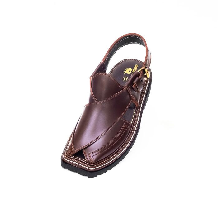 Brown Peshawari Chappal with Vibram Sole – 09285