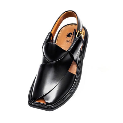 Black Round Shape Zalmi Chappal – 09294