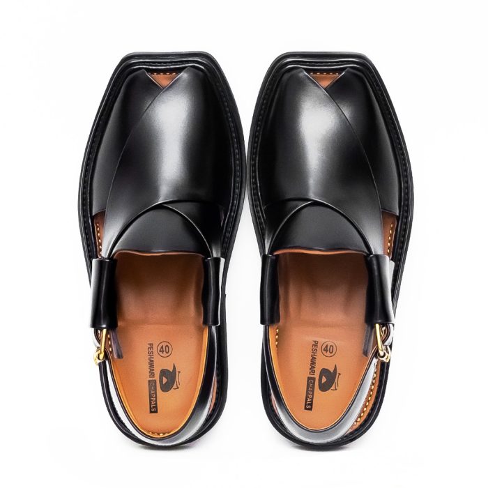 Black Round Shape Zalmi Chappal – 09294