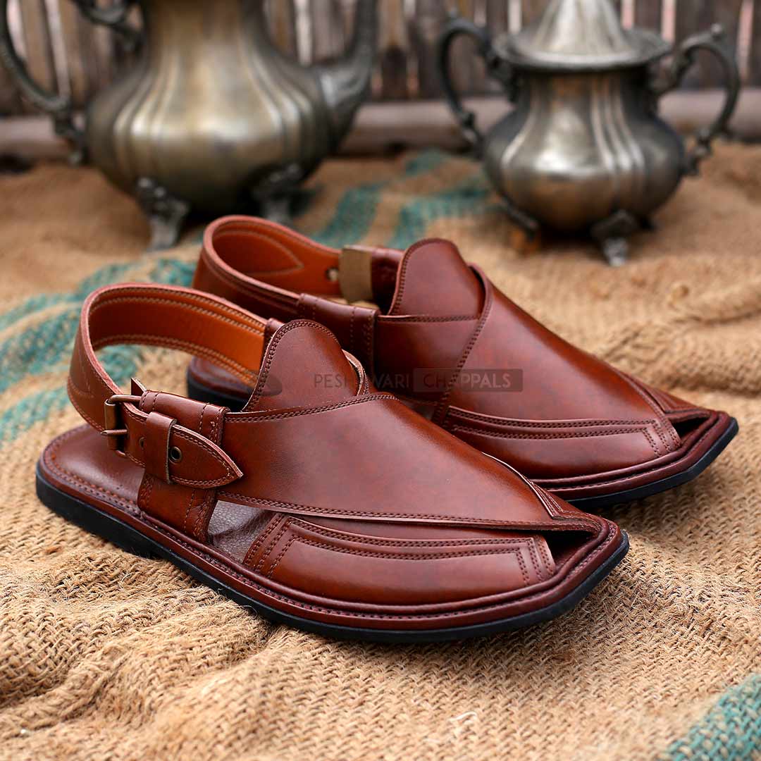 Handmade Signature Mustard Peshawari Chappal - 09216