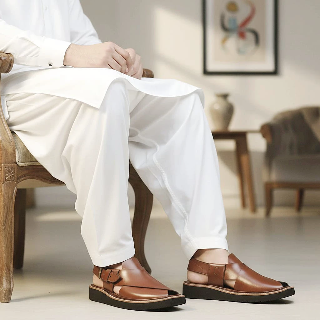 Handmade Mustard Charsadda Kaptaan Chappal