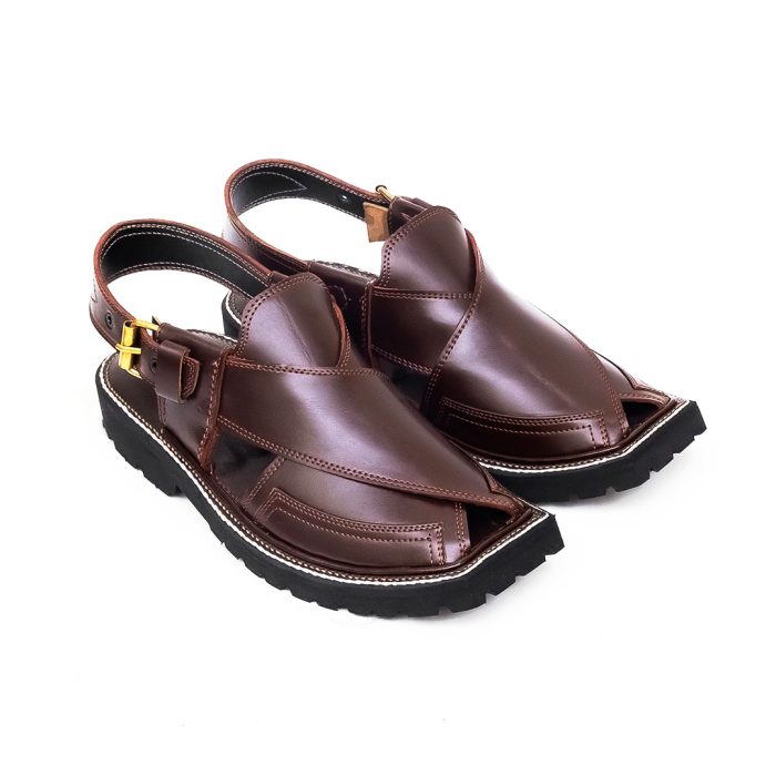 Brown Peshawari Chappal with Vibram Sole – 09280
