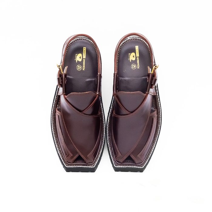 Brown Peshawari Chappal with Vibram Sole – 09280