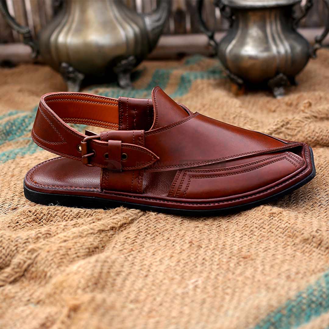 Handmade Signature Mustard Peshawari Chappal - 09216