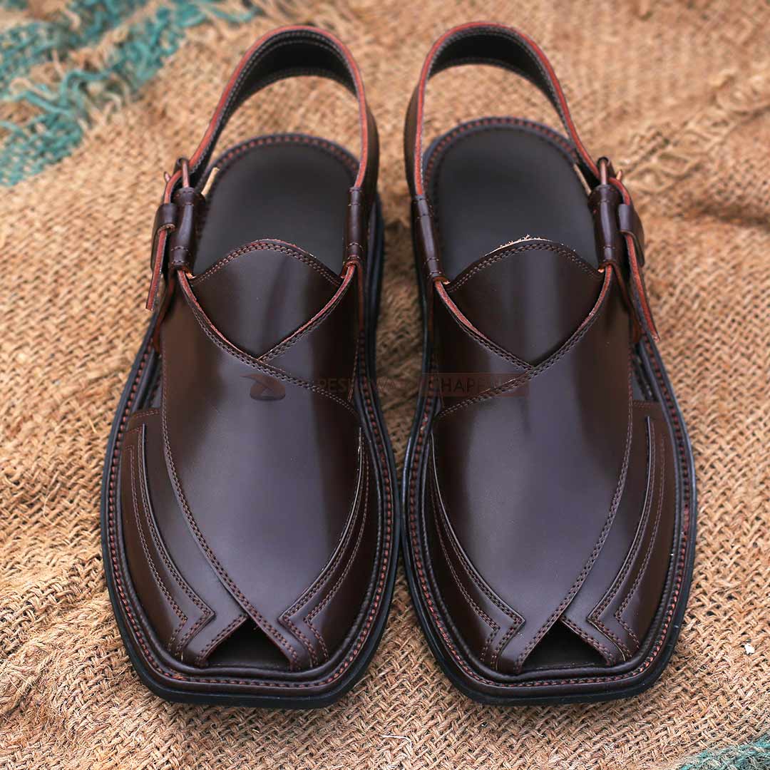 Handmade Signature Brown Peshawari Chappal 