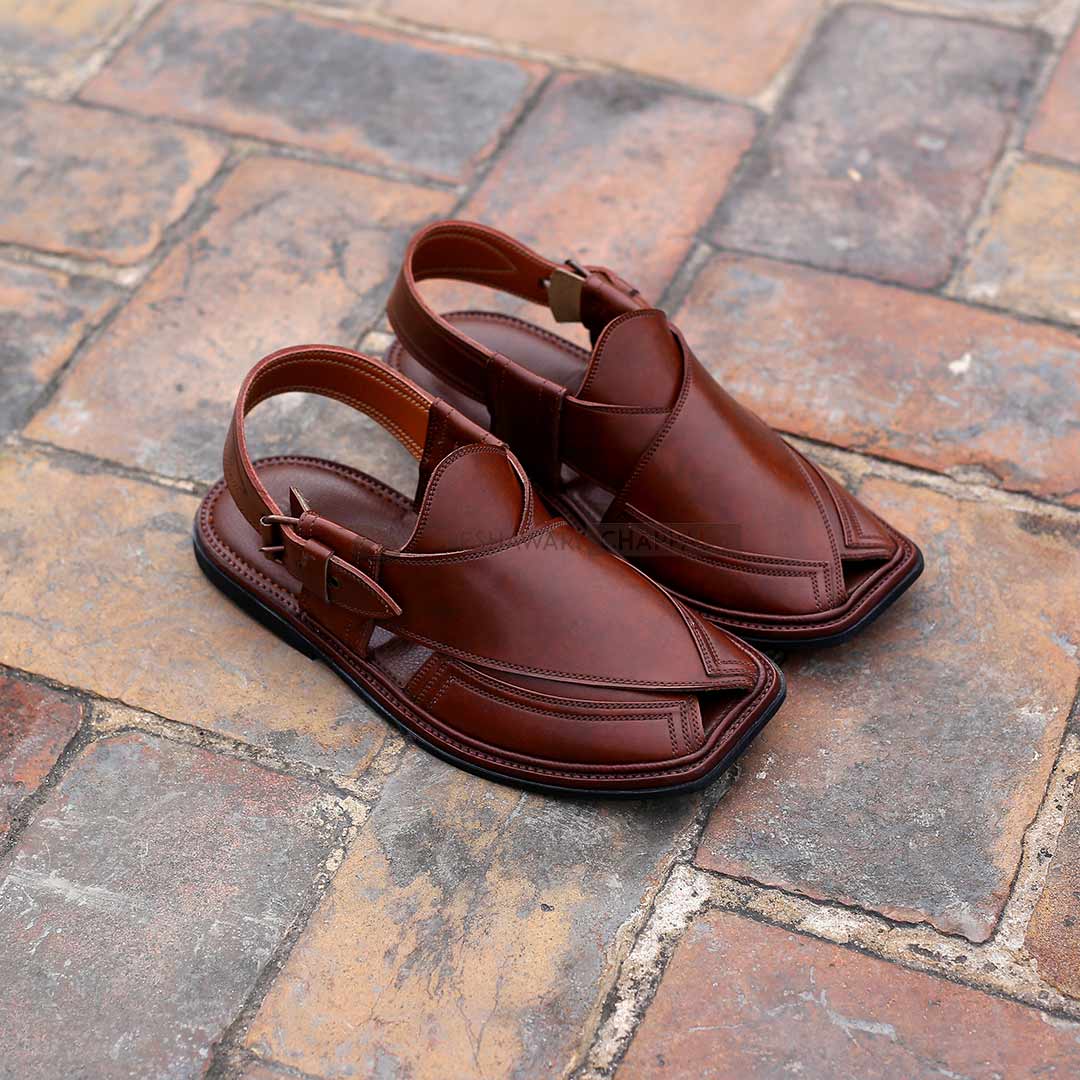 Handmade Signature Mustard Peshawari Chappal - 09216