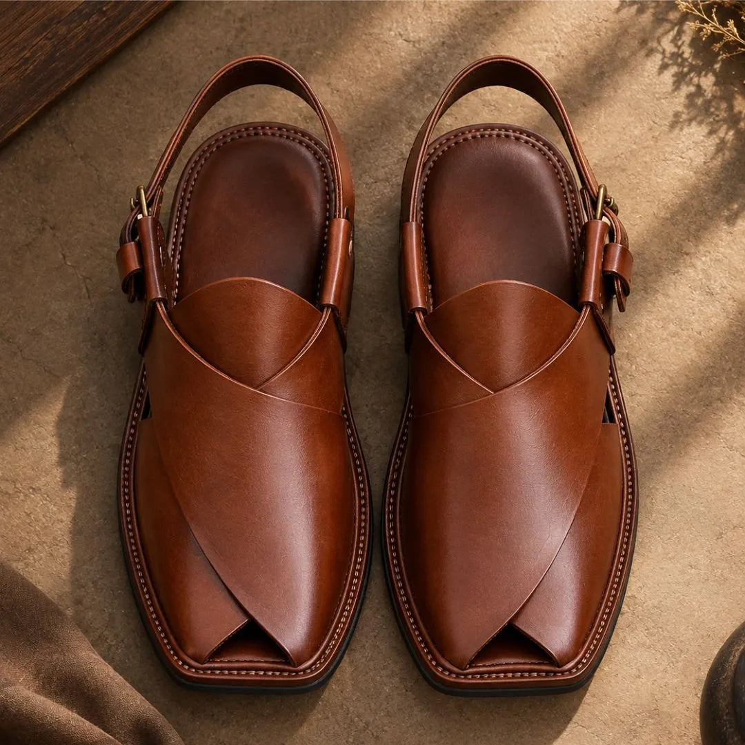 Handmade Mustard Charsadda Chappal with Single Sole