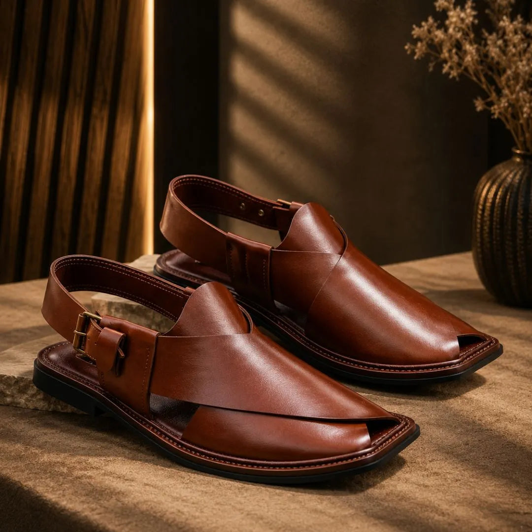 Handmade Mustard Charsadda Chappal with Single Sole