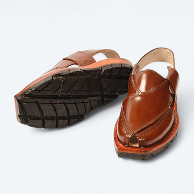 Hand Crafted Mustard Shine Quetta Norozi Chappal with Double Sole – 092334