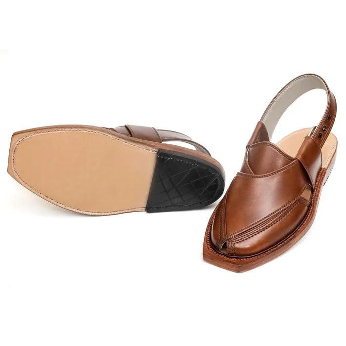 Handmade Mustard Norozi Leather Chappal With Leather Sole – 092304