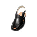 Handmade Black Norozi Leather Chappal with Leather Sole