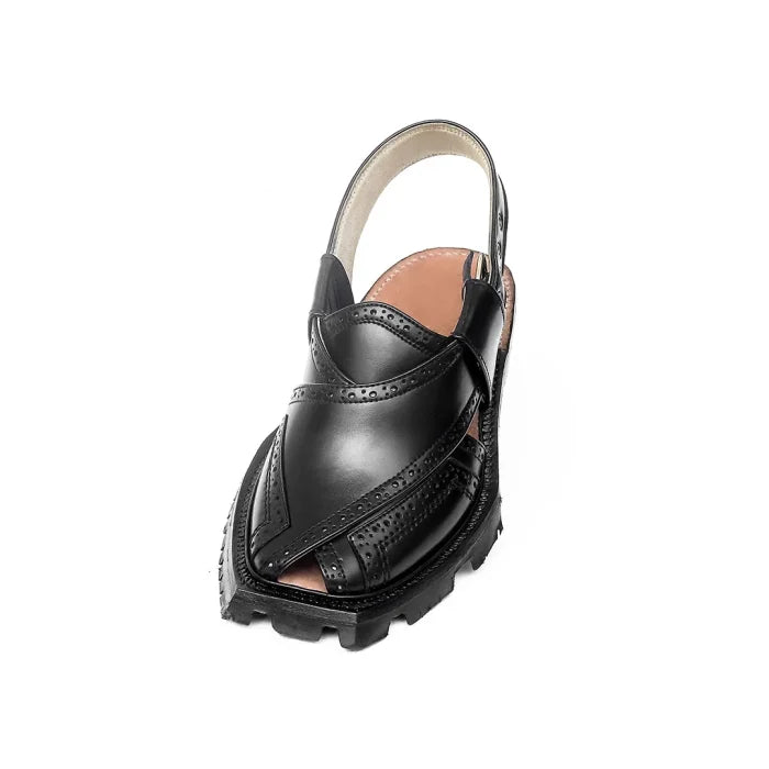 Handmade Brock Quetta Shikari Leather Chappal – 092365
