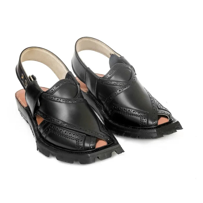 Handmade Brock Quetta Shikari Leather Chappal – 092365