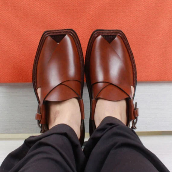Handmade Mustard Charsadda Chappal with Single Sole – 09240