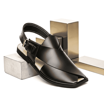 Black Charsadda Gol T Chappal – 092242