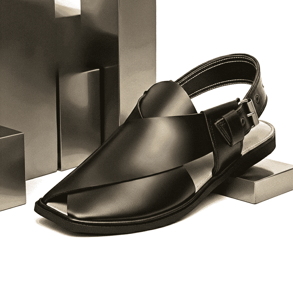 Black Charsadda Gol T Chappal