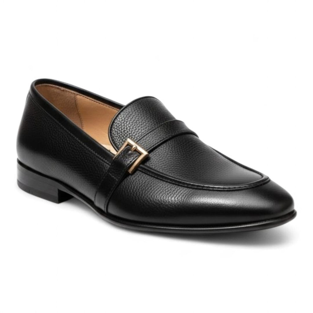 Men’s Leather Penny Loafers with Elegant Buckle