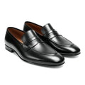 Men’s Black Cow Leather Shoes with Soft Rubber Sole & Comfort Insole