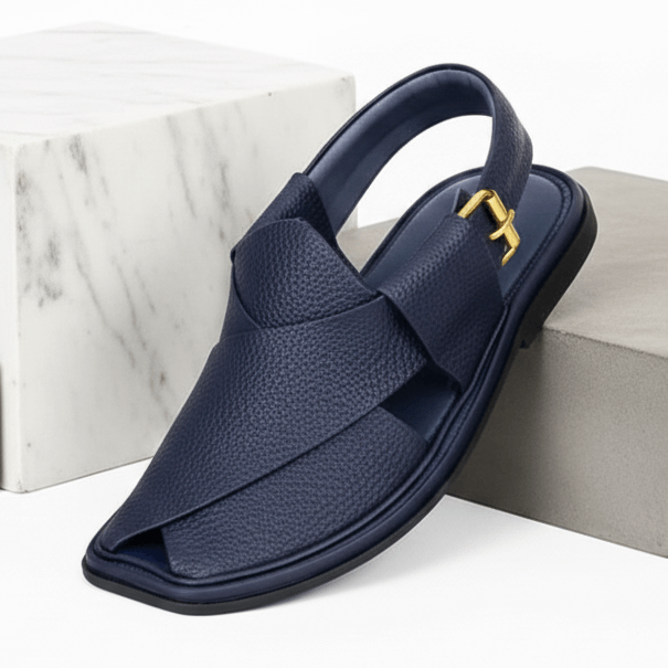 Handmade Peshawar Zalmi Chappal Blue Doted – 09273