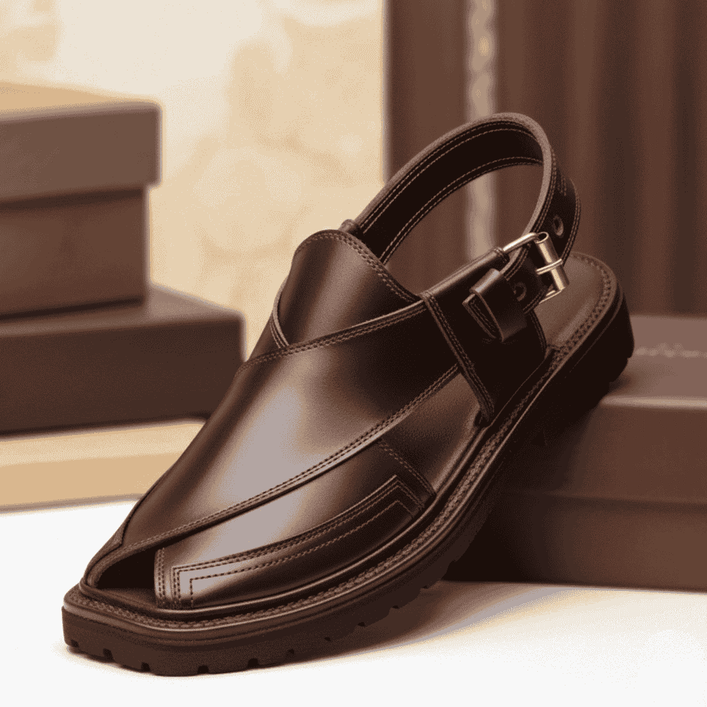 Brown Peshawari Chappal with Vibram Sole – 09285