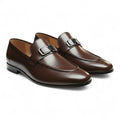 Men’s Brown Genuine Cow Leather Shoes with Flexible Rubber Sole