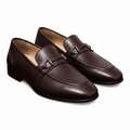 Men’s Brown Leather Horsebit Loafers with Premium Leather Sole