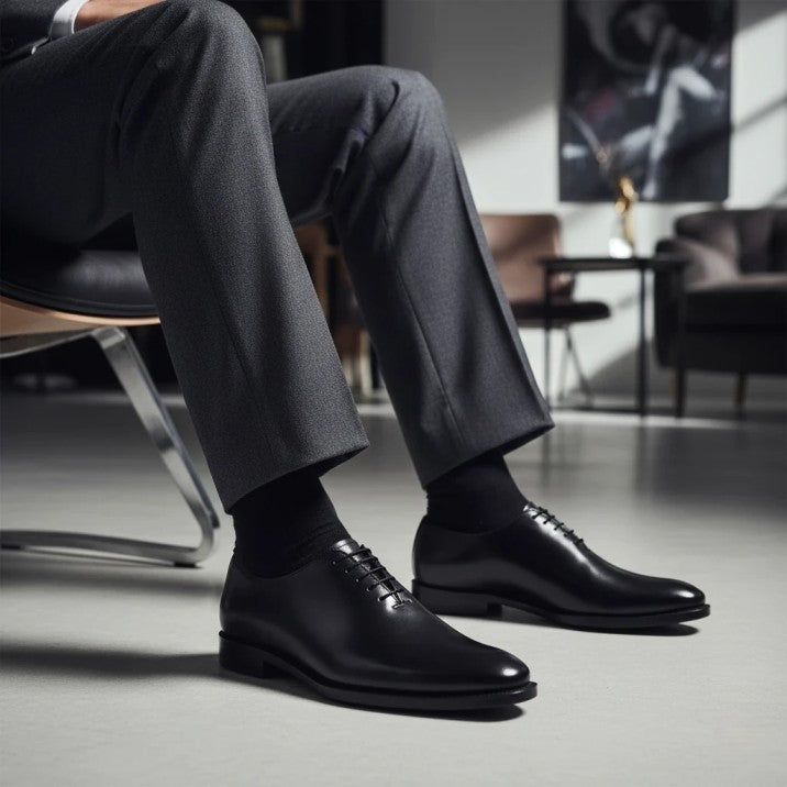 Black Wholecut Oxford Shoes – Handmade Luxury Leather Shoes - 092150