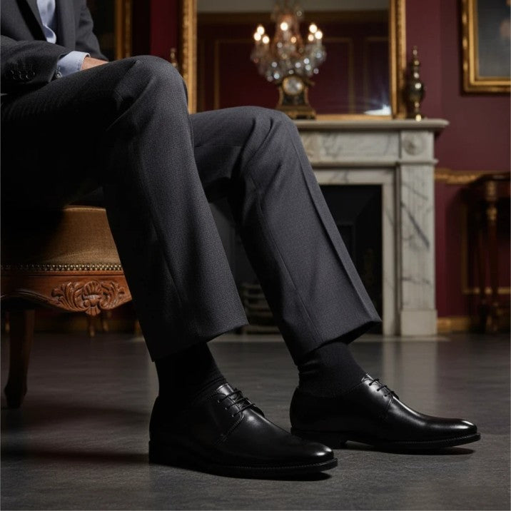 Men’s Derby Shoes with Leather Sole – Handmade Classic Elegance - 092155
