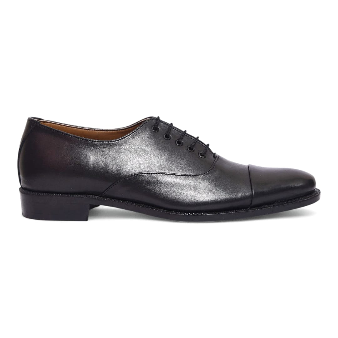 Mens Leather Oxford Dress Shoes with Closed Lacing and Leather Sole - 092161