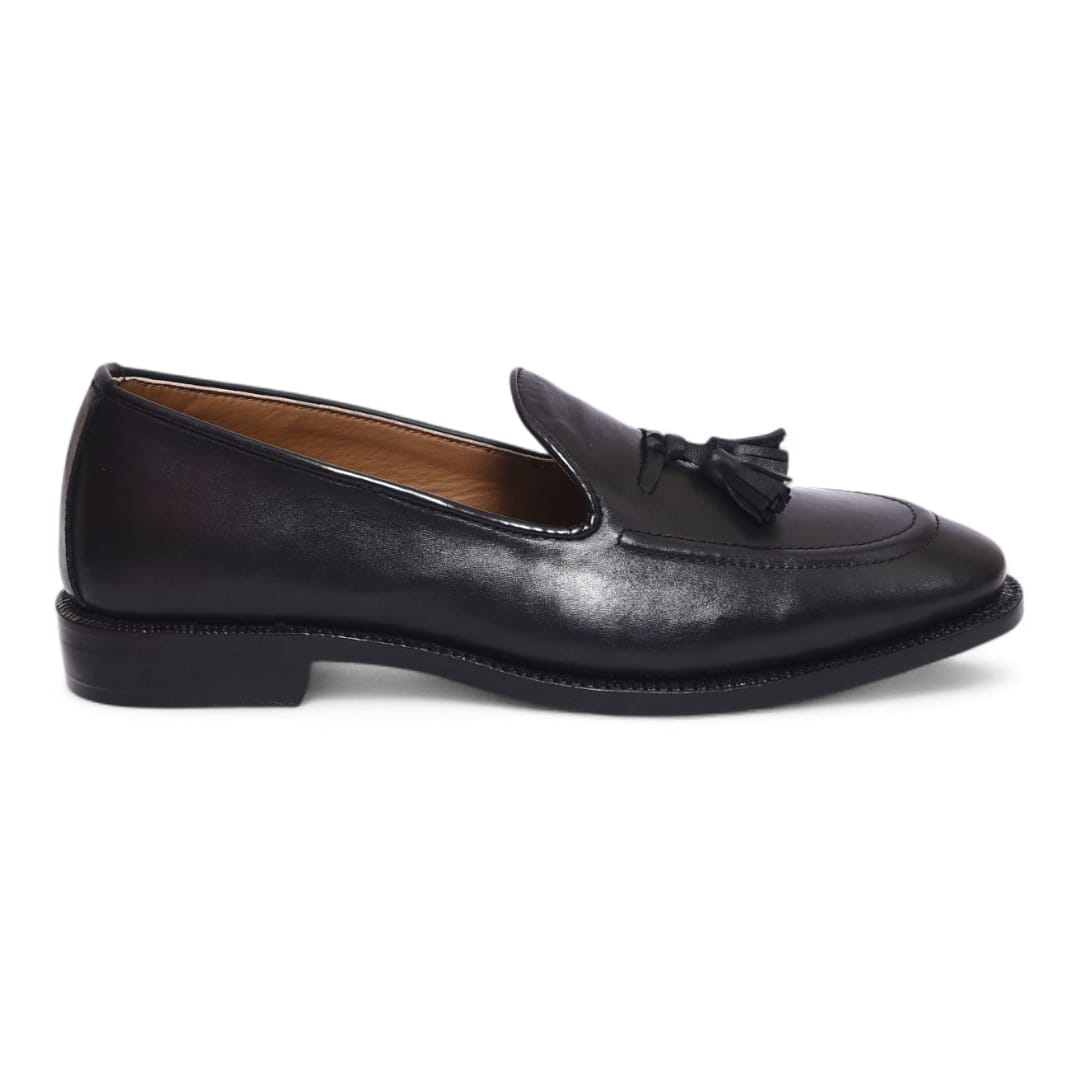 Men’s Leather Tassel Loafers with Leather Sole - 092159