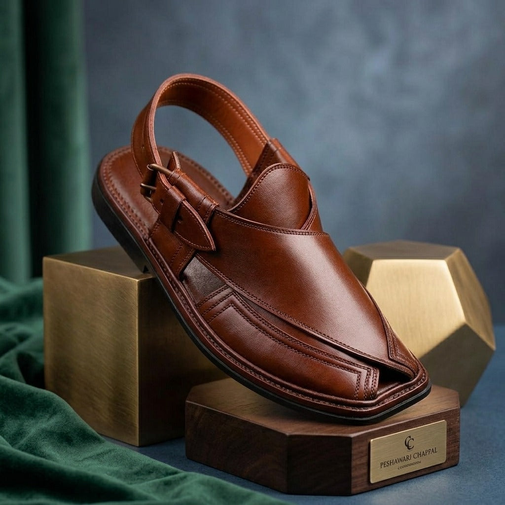 Handmade Signature Mustard Peshawari Chappal - 09216