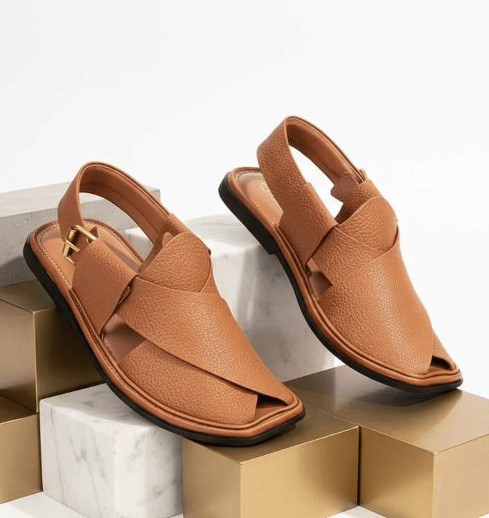 Handmade Peshawar Zalmi Chappal with Mustard Doted – 09263