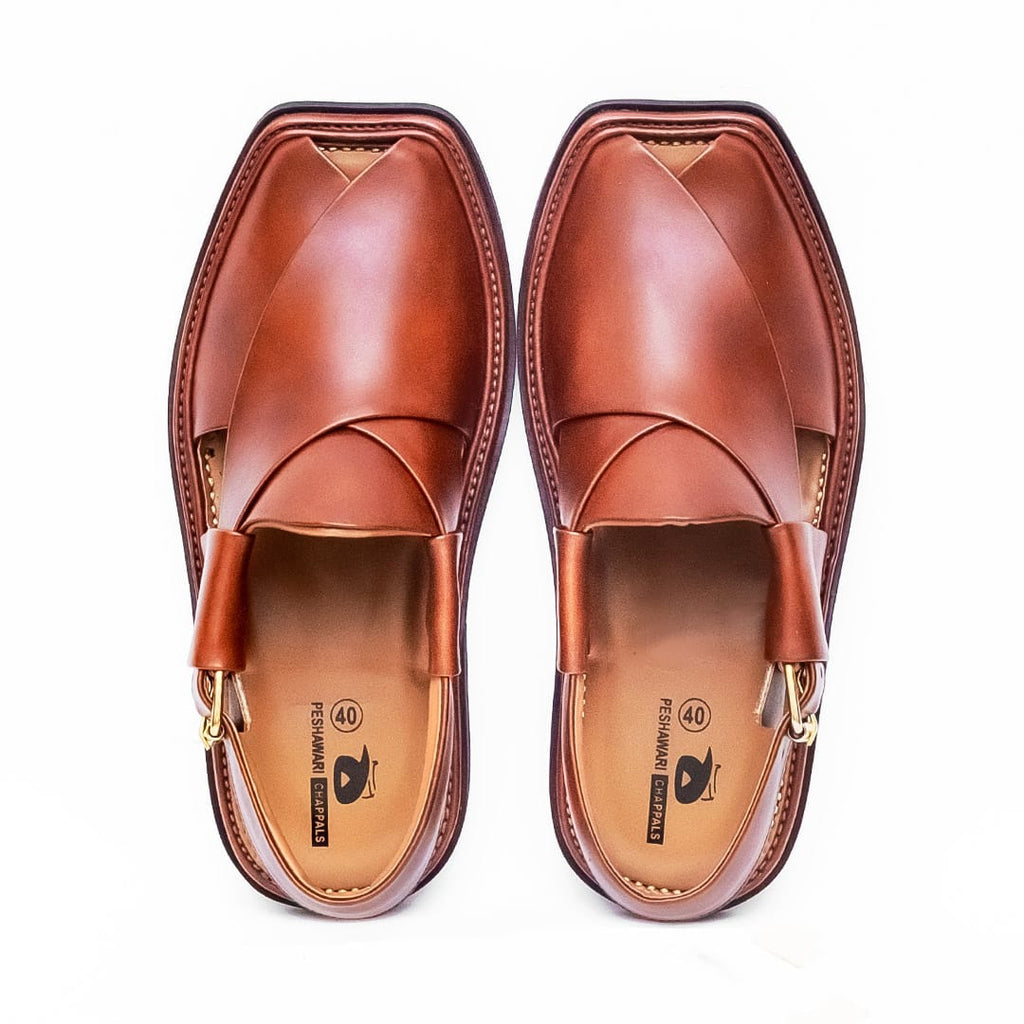 Mustard Round Shape Peshawar Zalmi Leather Chappal