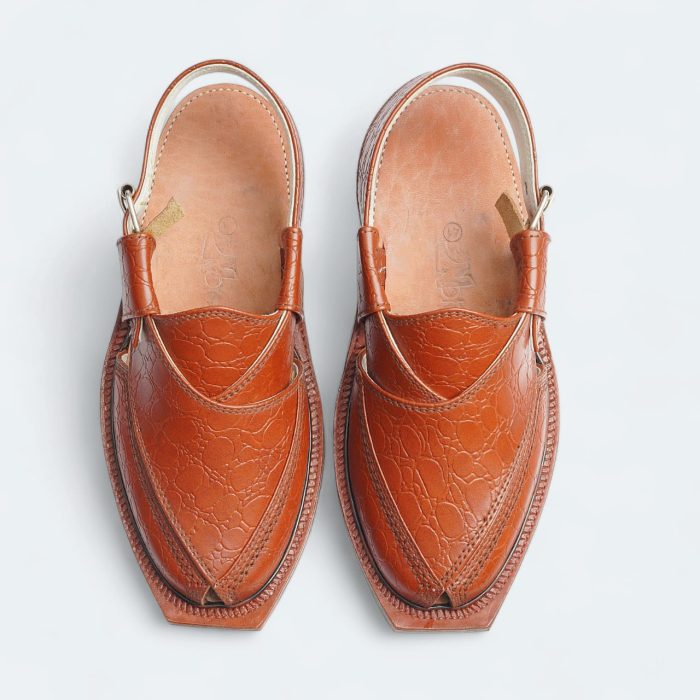Printed Leather Mustard Norozi Chappal 