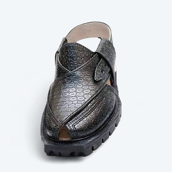 Traditional Quetta Norozi Chappal in Printed Leather with Double Sole