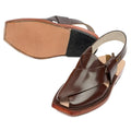 Handmade Brown Leather Norozi Chappal With Leather Sole