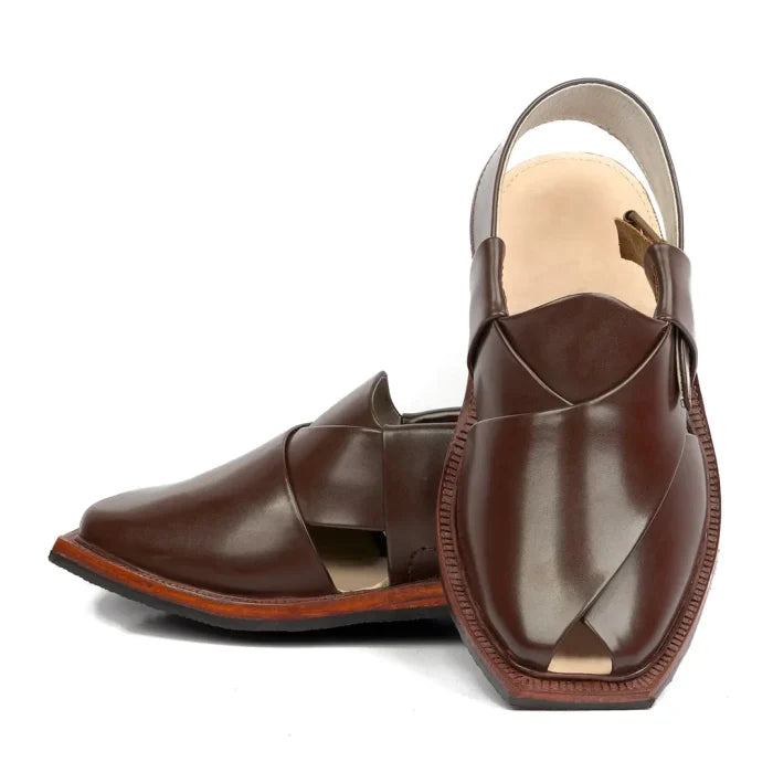 Hand Crafted Brown Shine Quetta Norozi Chappal
