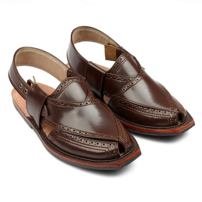 Handmade Brock Leather Quetta Norozi Chappal