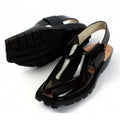 Handmade Black Patent Leather Chappal with Double Sole