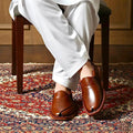 Mustard Leather Norozi Chappal With Leather Sole