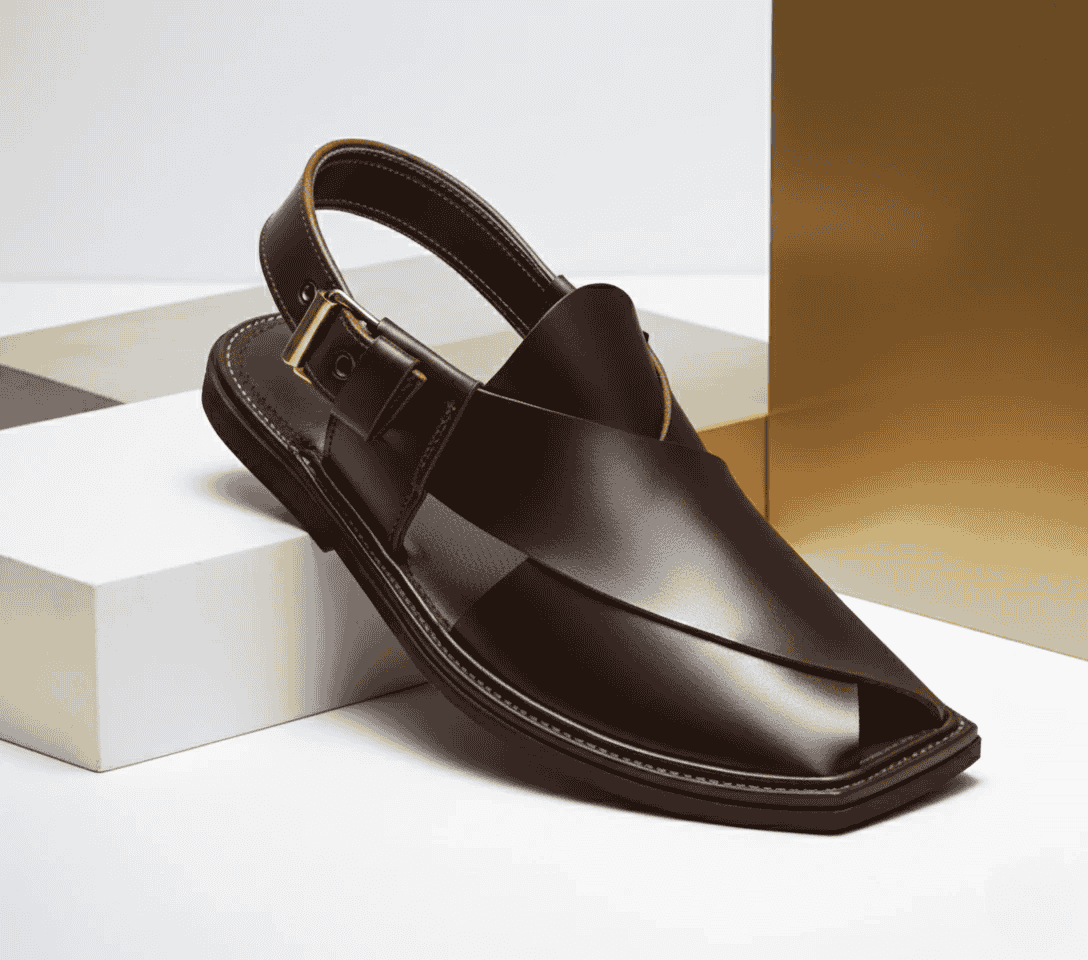 Dark Brown Handmade Charsadda Chappal – 092141